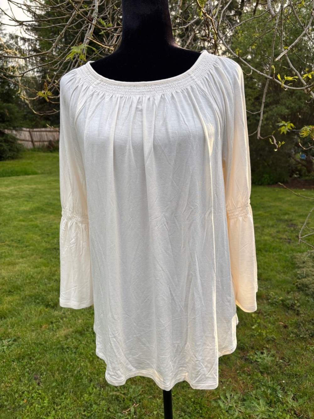 Old Navy Cream Peasant Top